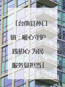 台前县孙口镇：暖心守护践初心 为民服务显担当