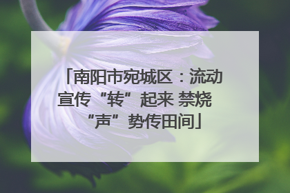 南阳市宛城区：流动宣传“转”起来 禁烧“声”势传田间