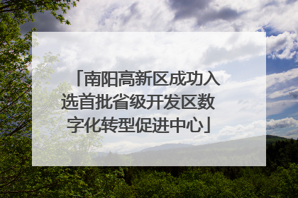 南阳高新区成功入选首批省级开发区数字化转型促进中心