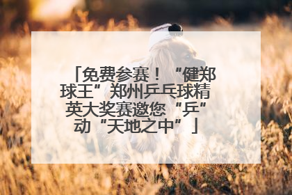 免费参赛！“健郑球王”郑州乒乓球精英大奖赛邀您“乒”动“天地之中”