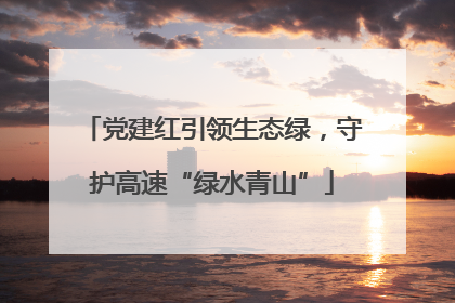 党建红引领生态绿,守护高速“绿水青山”