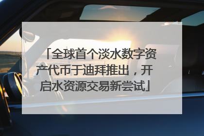 全球首个淡水数字资产代币于迪拜推出，开启水资源交易新尝试