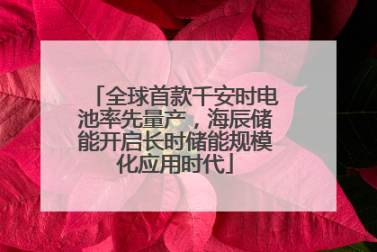 全球首款千安时电池率先量产，海辰储能开启长时储能规模化应用时代