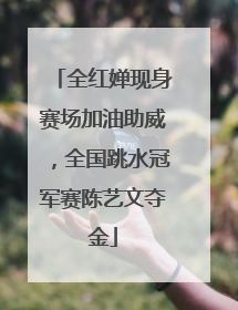 全红婵现身赛场加油助威，全国跳水冠军赛陈艺文夺金