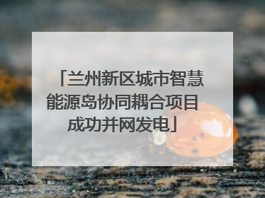 兰州新区城市智慧能源岛协同耦合项目成功并网发电