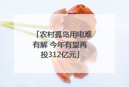 农村孤岛用电难有解 今年有望再投312亿元