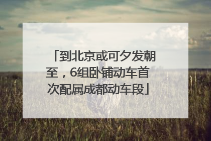 到北京或可夕发朝至，6组卧铺动车首次配属成都动车段