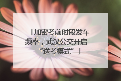加密考前时段发车频率，武汉公交开启“送考模式”
