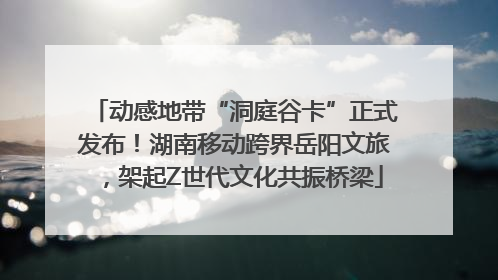 动感地带“洞庭谷卡”正式发布！湖南移动跨界岳阳文旅，架起Z世代文化共振桥梁