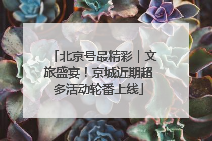 北京号最精彩｜文旅盛宴！京城近期超多活动轮番上线