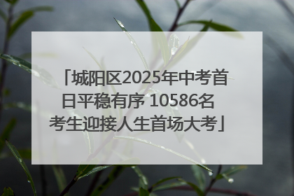城阳区2025年中考首日平稳有序 10586名考生迎接人生首场大考