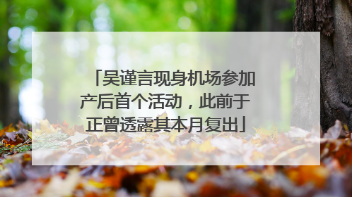 吴谨言现身机场参加产后首个活动，此前于正曾透露其本月复出
