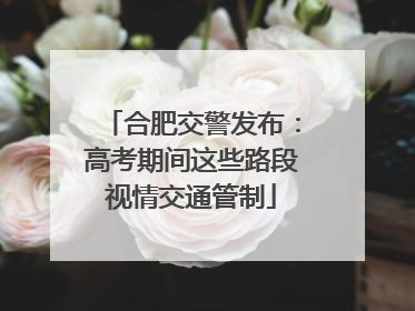 合肥交警发布：高考期间这些路段视情交通管制