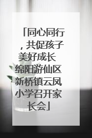 同心同行，共促孩子美好成长 绵阳游仙区新桥镇云凤小学召开家长会
