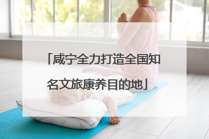 咸宁全力打造全国知名文旅康养目的地