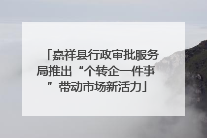 嘉祥县行政审批服务局推出“个转企一件事”带动市场新活力