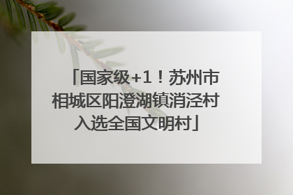 国家级+1！苏州市相城区阳澄湖镇消泾村入选全国文明村