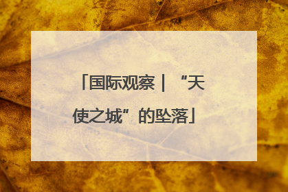 国际观察｜“天使之城”的坠落