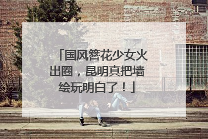 国风簪花少女火出圈，昆明真把墙绘玩明白了！