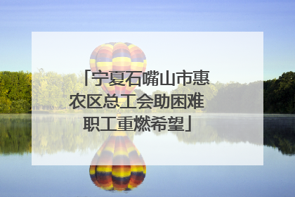 宁夏石嘴山市惠农区总工会助困难职工重燃希望