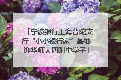 宁波银行上海普陀支行“小小银行家”基地迎华师大四附中学子