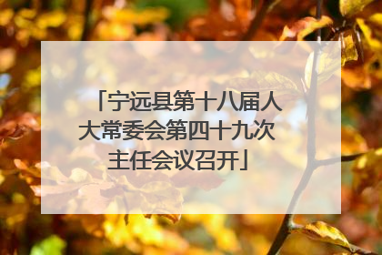 宁远县第十八届人大常委会第四十九次主任会议召开