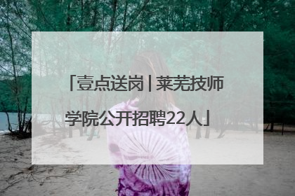 壹点送岗│莱芜技师学院公开招聘22人
