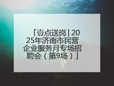 壹点送岗│2025年济南市民营企业服务月专场招聘会（第9场）