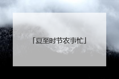 夏至时节农事忙