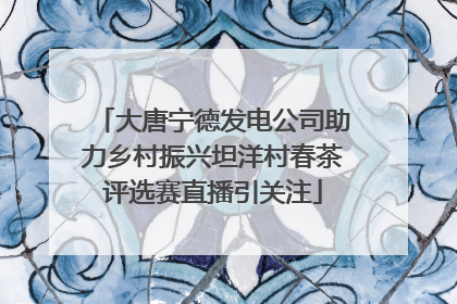 大唐宁德发电公司助力乡村振兴坦洋村春茶评选赛直播引关注