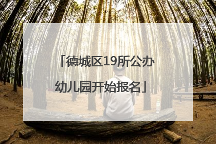 德城区19所公办幼儿园开始报名