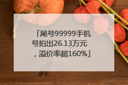 尾号99999手机号拍出26.13万元，溢价率超160%