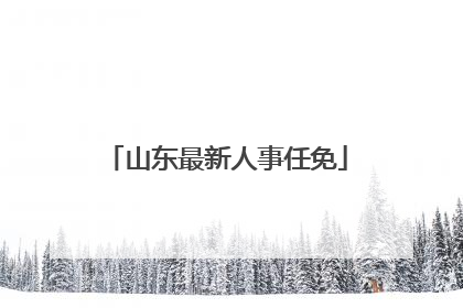 山东最新人事任免