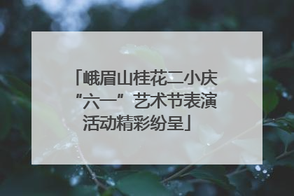 峨眉山桂花二小庆“六一”艺术节表演活动精彩纷呈