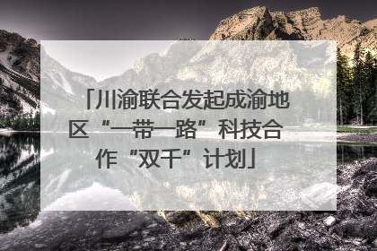 川渝联合发起成渝地区“一带一路”科技合作“双千”计划