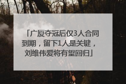 广厦夺冠后仅3人合同到期，留下1人是关键，刘维伟爱将有望回归