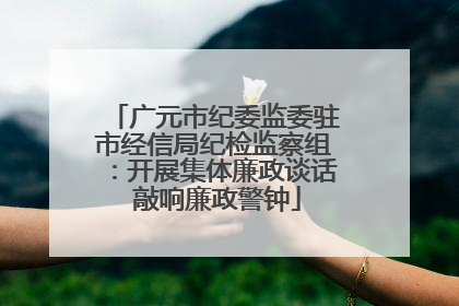 广元市纪委监委驻市经信局纪检监察组：开展集体廉政谈话 敲响廉政警钟
