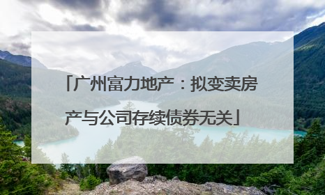 广州富力地产：拟变卖房产与公司存续债券无关