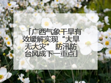 广西气象干旱有效缓解实现“大旱无大灾” 防汛防台风成下一重点