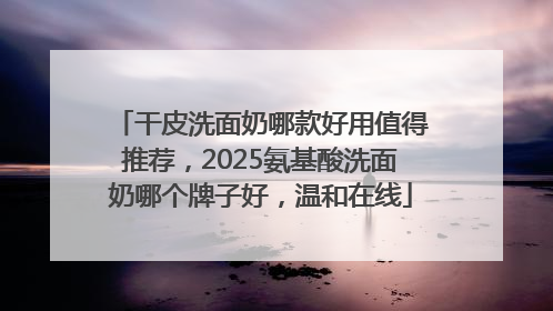干皮洗面奶哪款好用值得推荐，2025氨基酸洗面奶哪个牌子好，温和在线