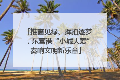 推窗见绿、挥拍逐梦，东营港“小城大爱”奏响文明新乐章