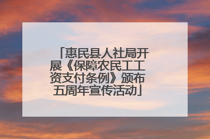 惠民县人社局开展《保障农民工工资支付条例》颁布五周年宣传活动