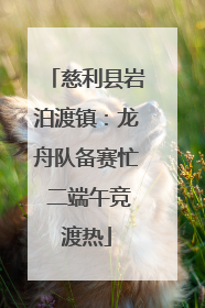 慈利县岩泊渡镇：龙舟队备赛忙 二端午竞渡热