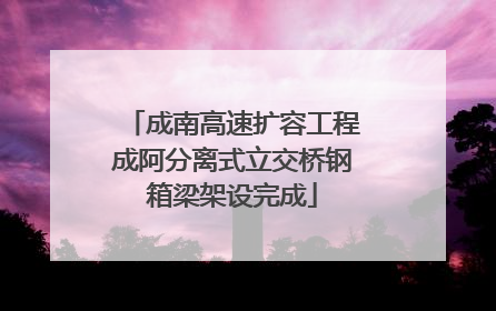 成南高速扩容工程成阿分离式立交桥钢箱梁架设完成