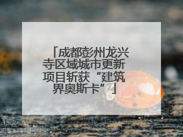 成都彭州龙兴寺区域城市更新项目斩获“建筑界奥斯卡”