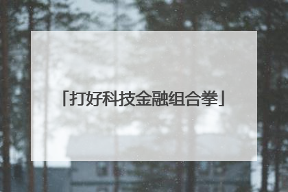 打好科技金融组合拳