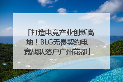 打造电竞产业创新高地！BLG无畏契约电竞战队落户广州花都