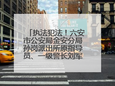 执法犯法！六安市公安局金安分局孙岗派出所原指导员、一级警长刘军被“双开”