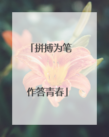 拼搏为笔 作答青春