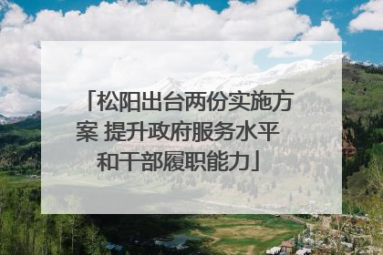 松阳出台两份实施方案 提升政府服务水平和干部履职能力